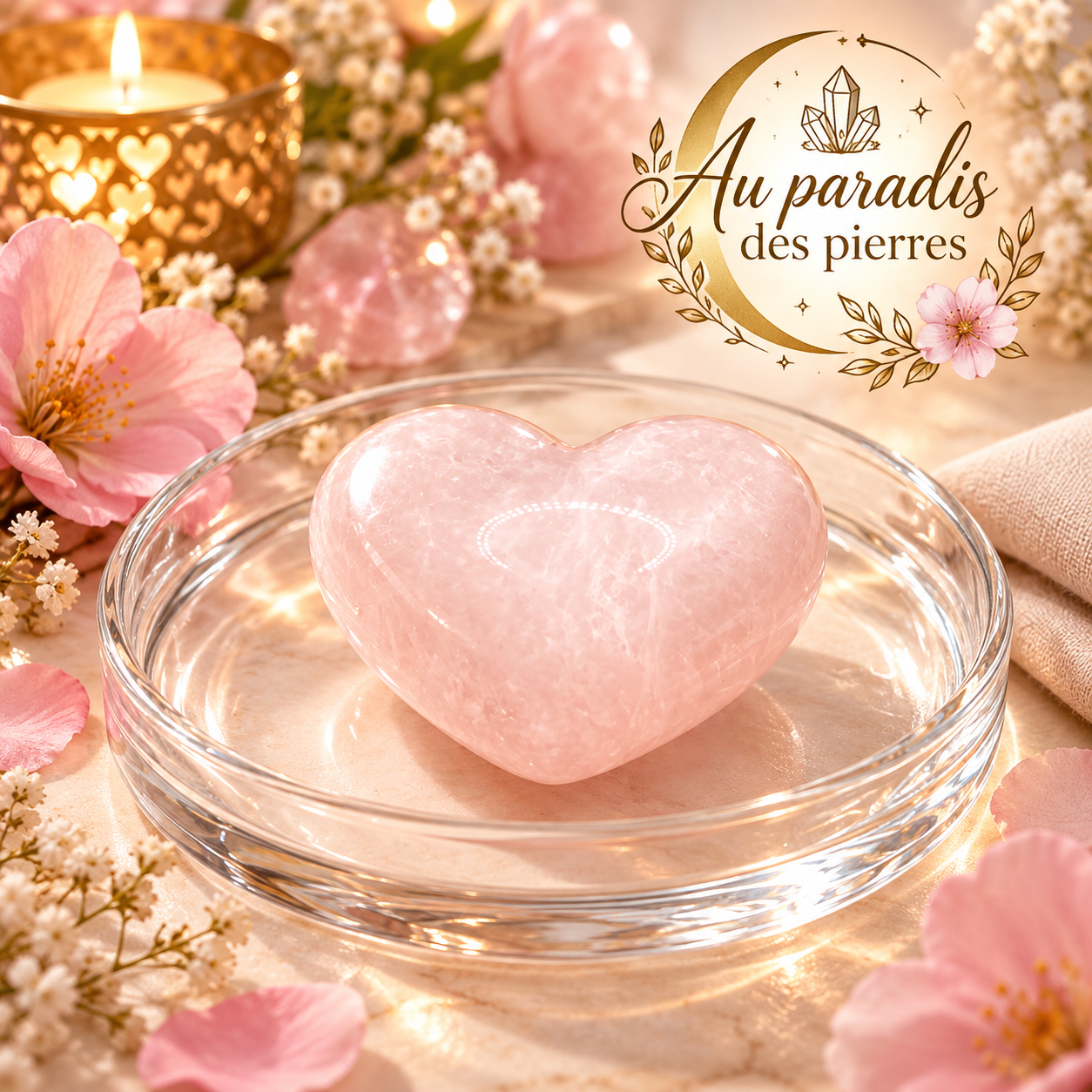 💗Coeur en quartz rose 💗