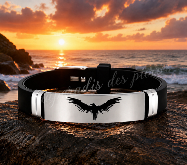 Bracelet Corbeau en acier inoxydable réglable