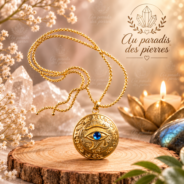 Collier talisman œil d’horus couleur doré
