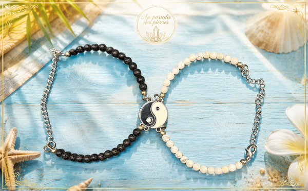 Bracelet puzzle ying yang Ensemble pour Couple ou BFF