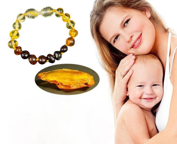 Bracelet bébé ambre baltique arc en ciel