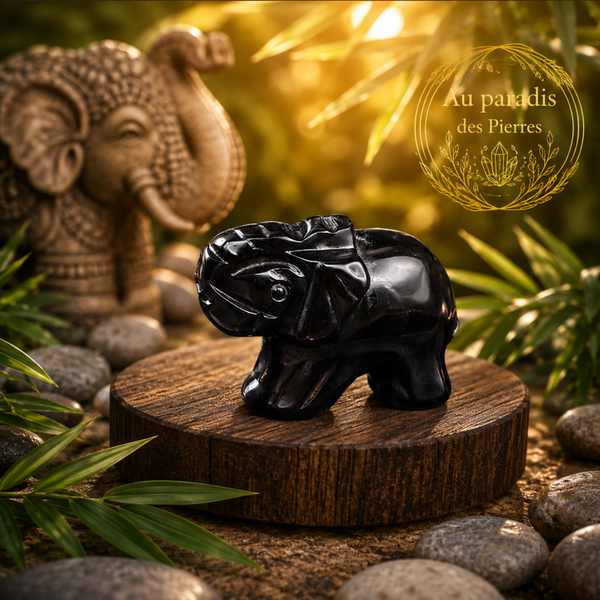 🐘Éléphant en obsidienne 🐘