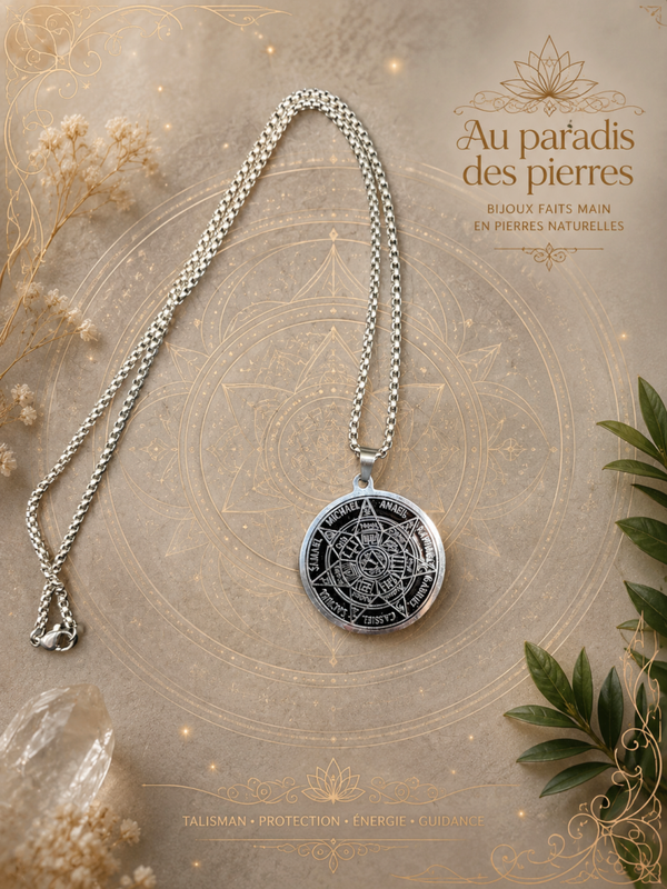 Pendentif sceau des 7 archanges acier inoxydable