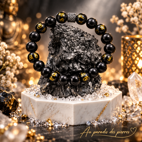Bracelet “Richesse “obsidienne et mantra