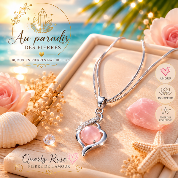 Pendentif Quartz rose