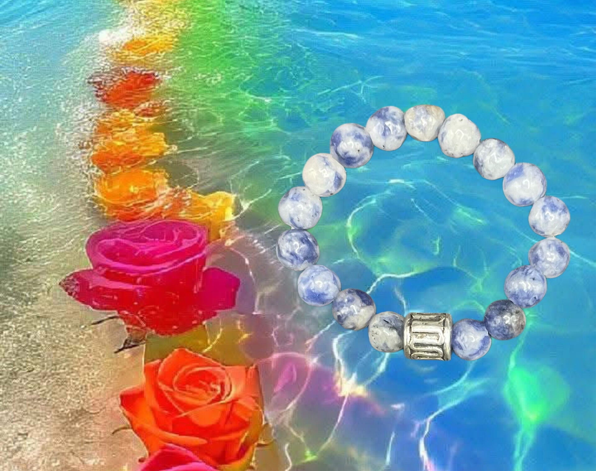 Bague élastique sodalite