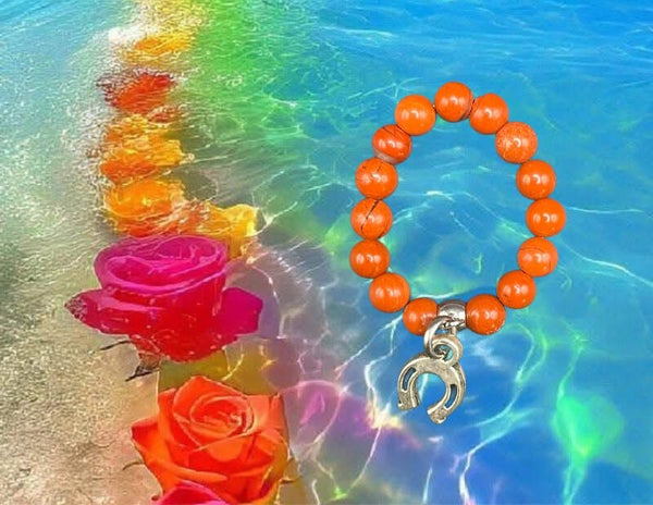 Bague élastique jaspe rouge