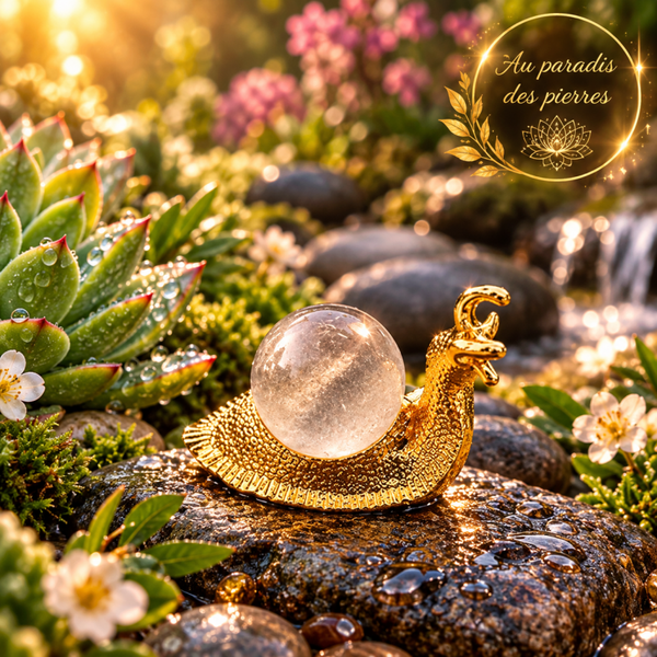 Escargot chanceux cristal de roche