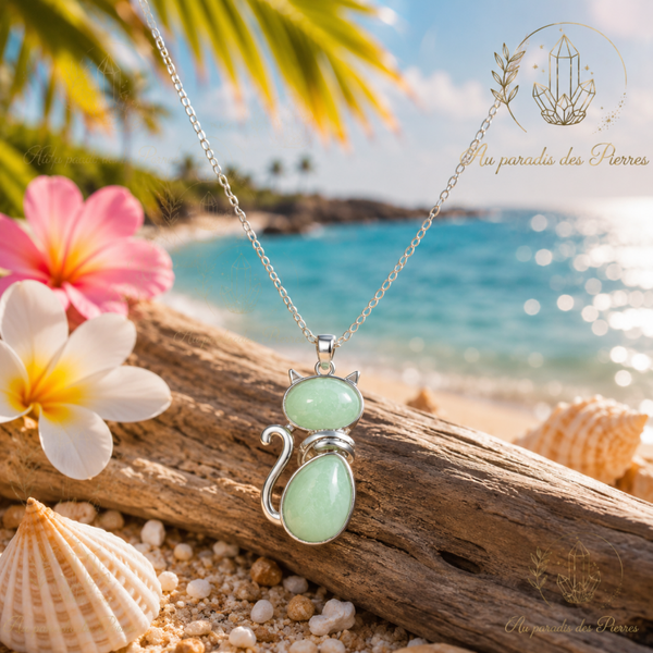 Pendentif chat Aventurine