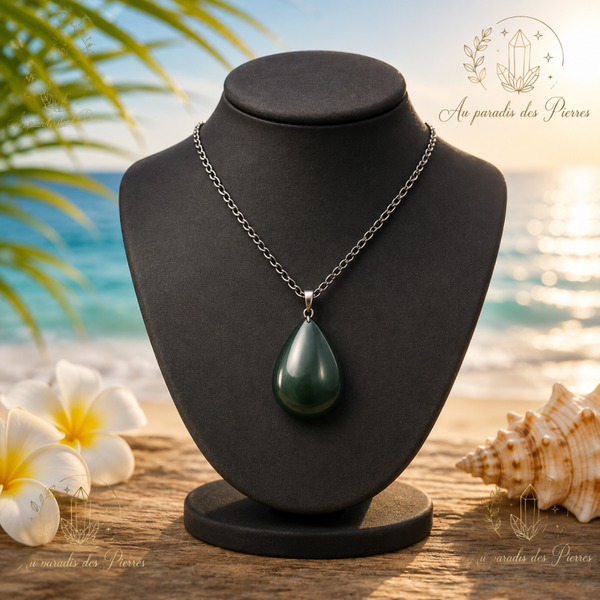 Pendentif obsidienne œil céleste