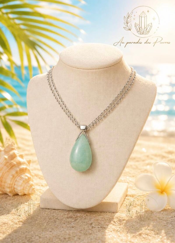 Pendentif goutte amazonite