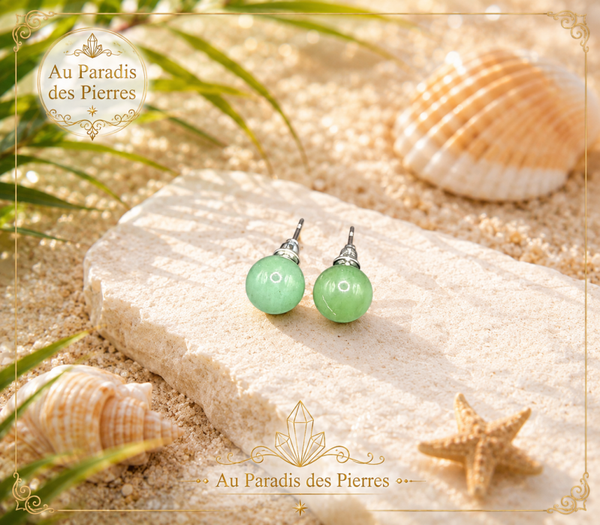 Boucle d’oreilles puce en aventurine