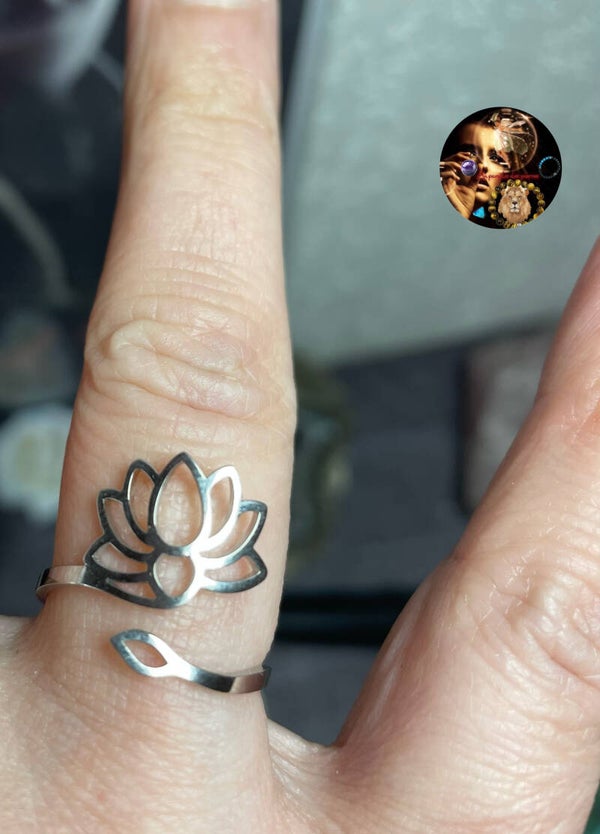 Bague réglable « fleur de lotus «