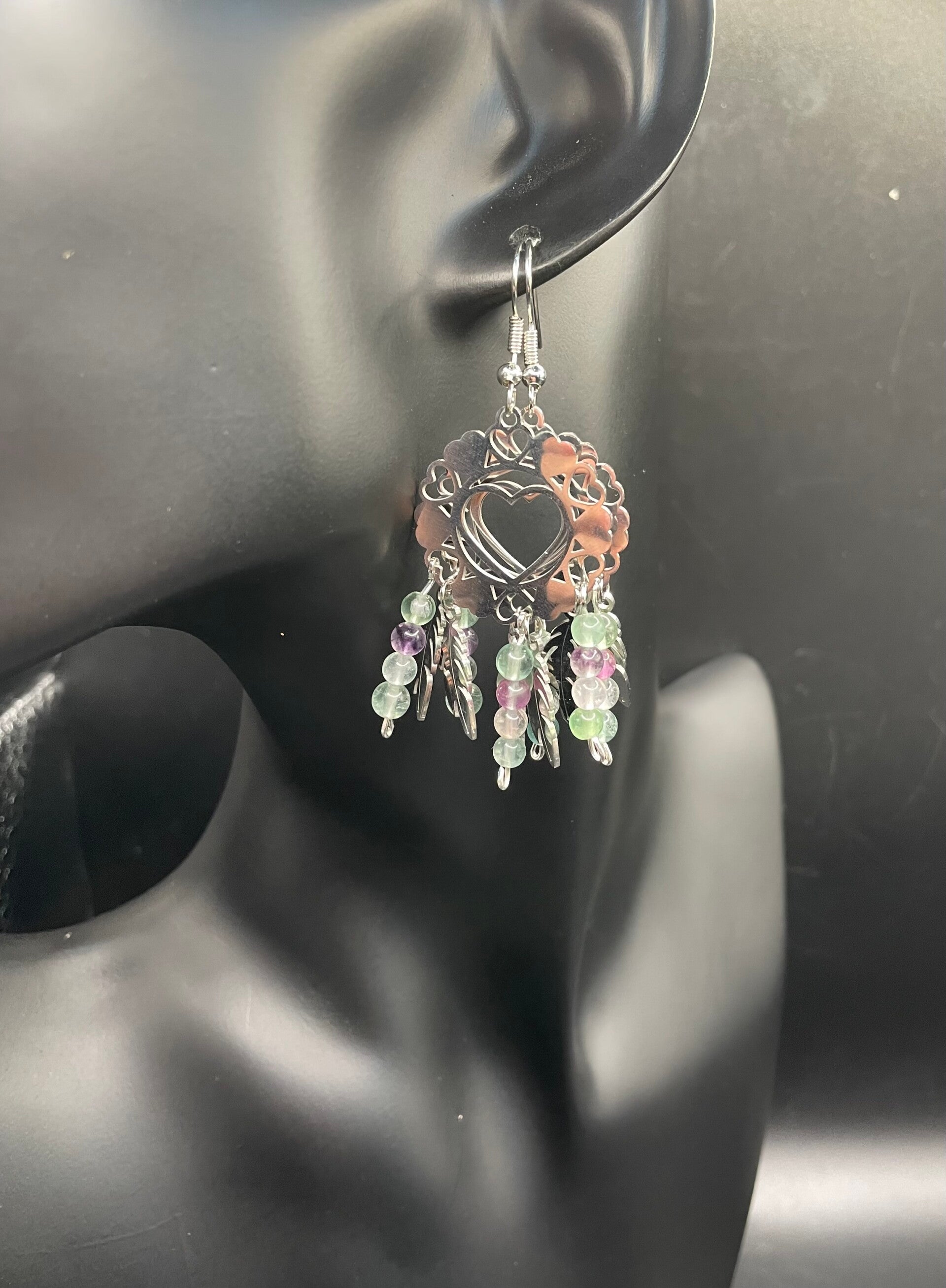 Boucles d’oreille attrapes rêve fluorite