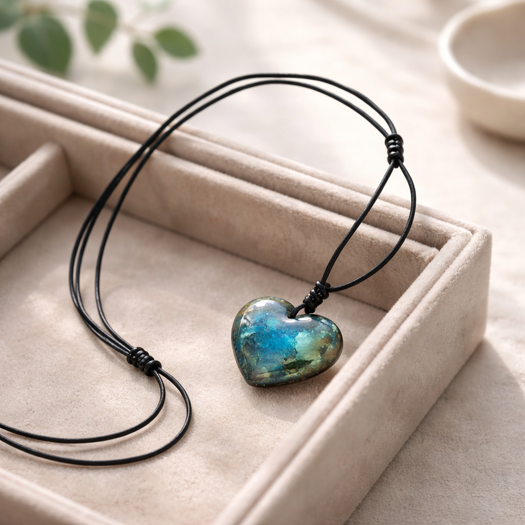 Pendentif réglable coeur Labradorite