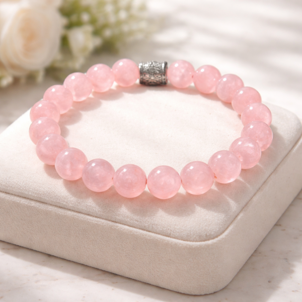 Bracelet « Quartz rose « (pierres8mm)
