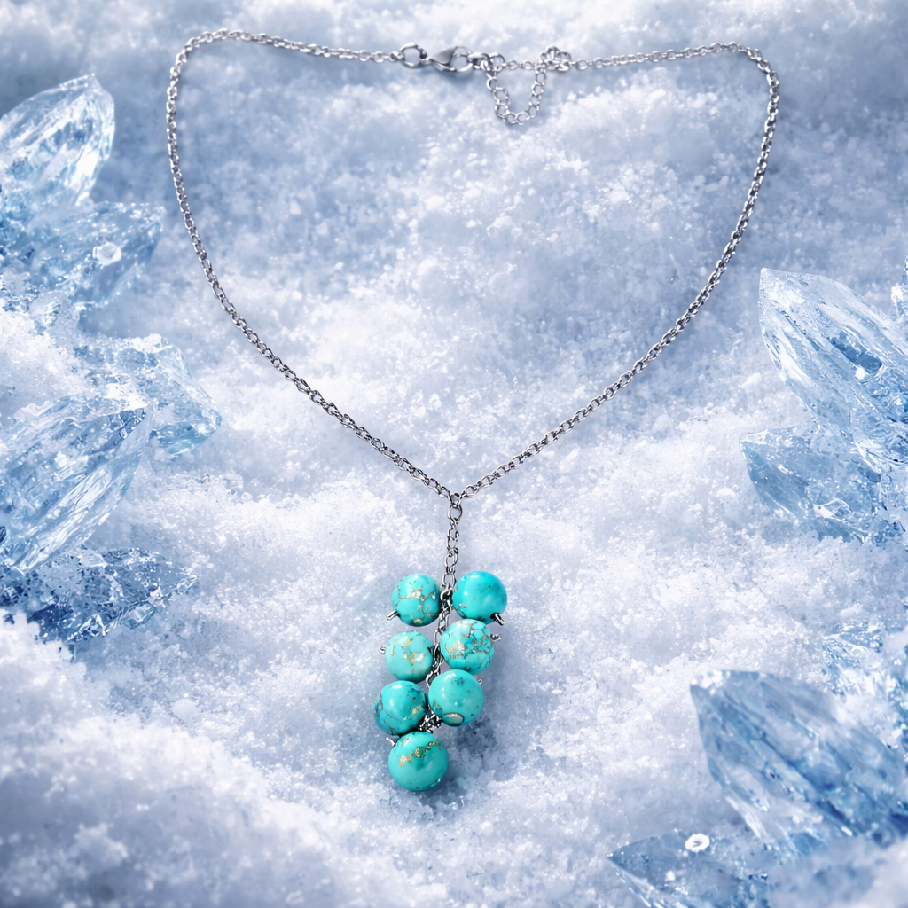 Chaîne et pierres turquoise