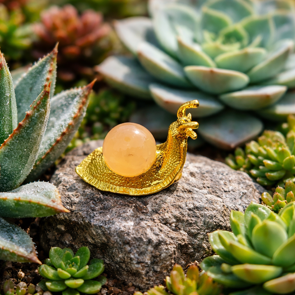 Escargot chanceux quartz rose