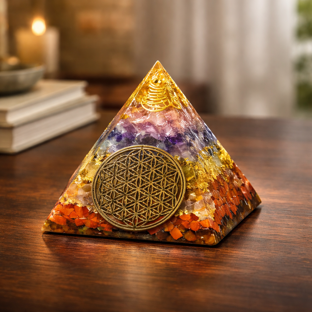 Pyramide orgonite 7 chakras