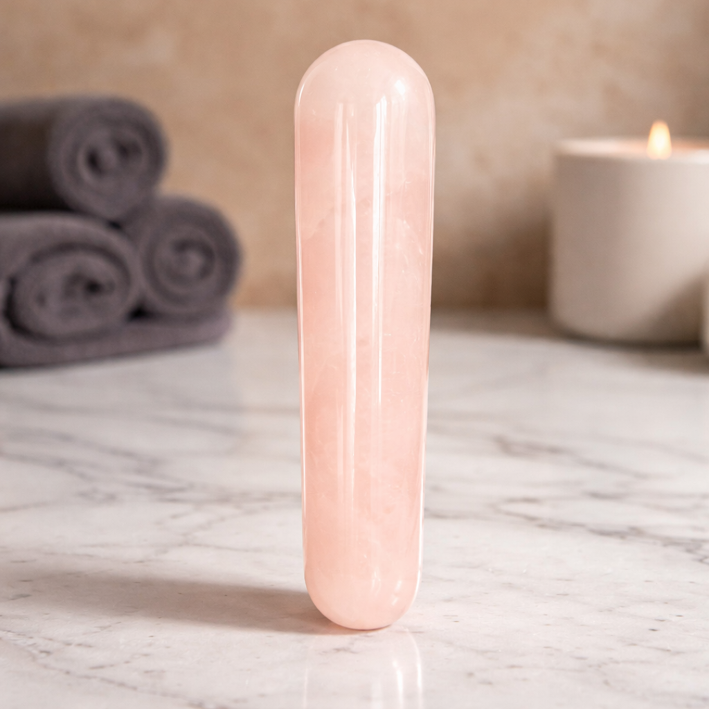 Baguette de massage en quartz rose