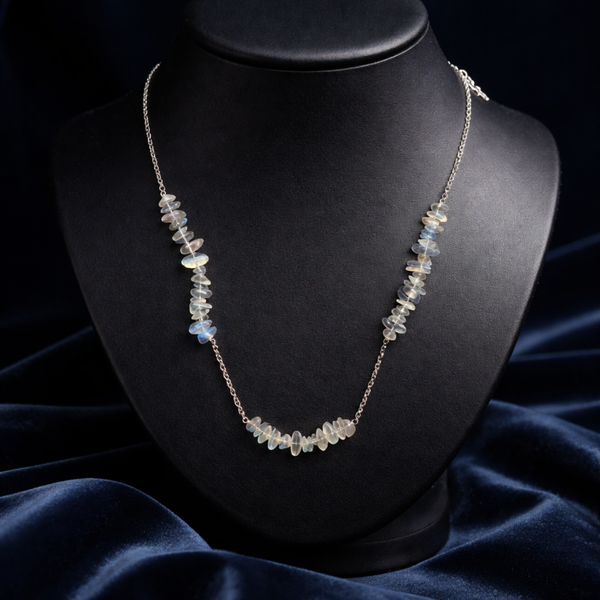 Chaîne perles baroque labradorite