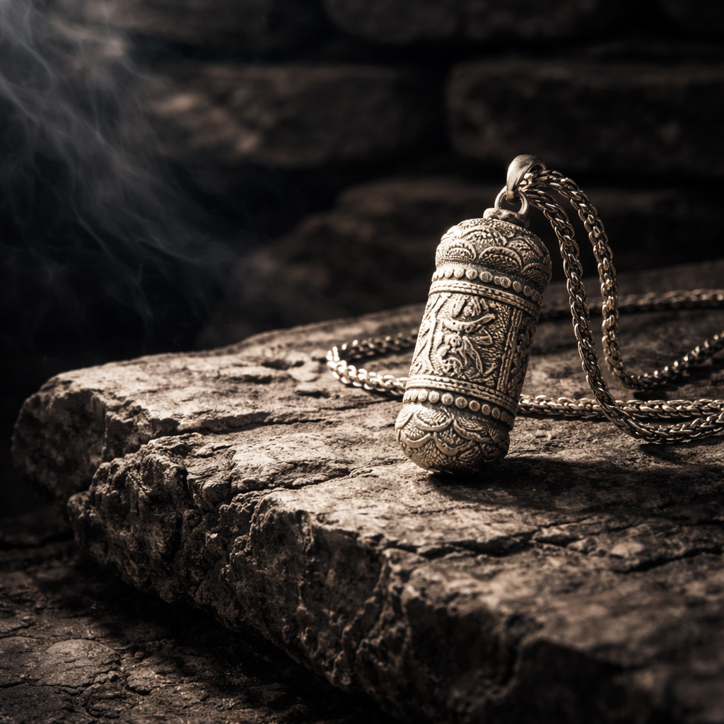 Collier pendentif porte-bonheur Shurangama Mantra