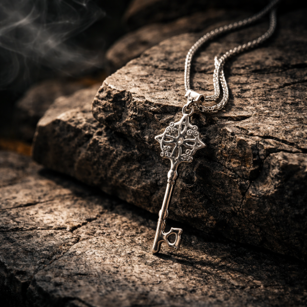 Collier pendentif clé Triskele noeud celtique irlandais