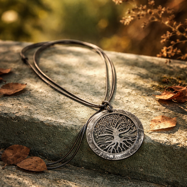 Pendentif arbre de vie Sculpté avec Inclusions  de Shungite,