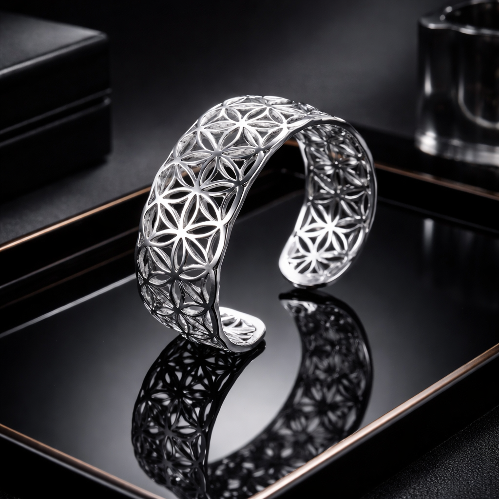 Bague ajustable fleur de vie