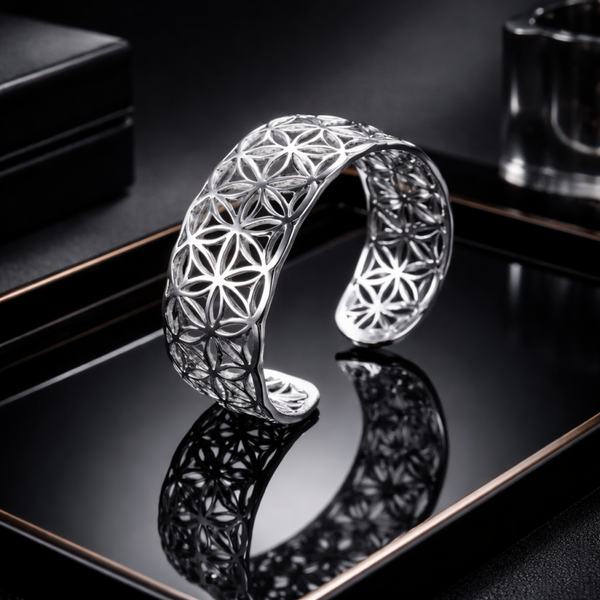 Bague ajustable fleur de vie