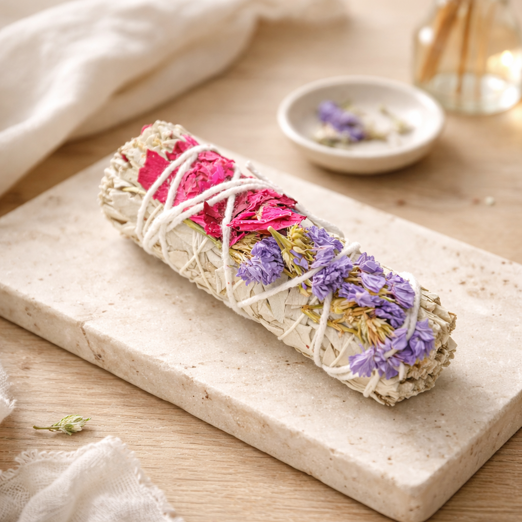 Sauge blanche avec pétales fleur