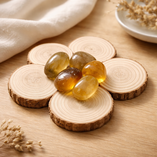 Pierre roulée fluorite jaune ( à l’unité )