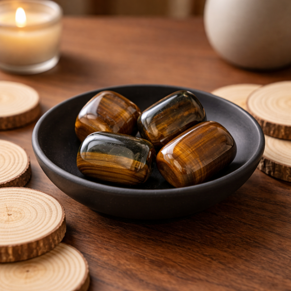 Pierre roulée œil de tigre ( vendue à l’unité )