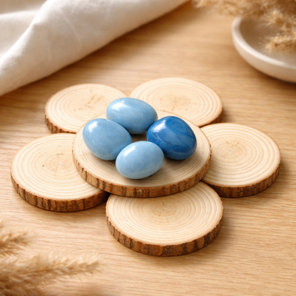 Pierre roulée aventurine bleu (vendue à l’unité)