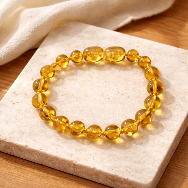 Bracelet ambre baltique citron
