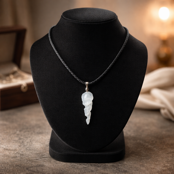 Pendentif torsadé (4cm) selenite