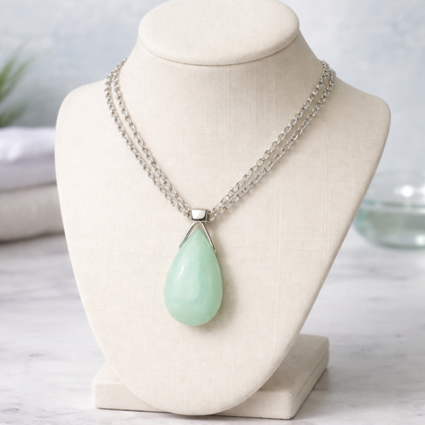 Pendentif goutte amazonite