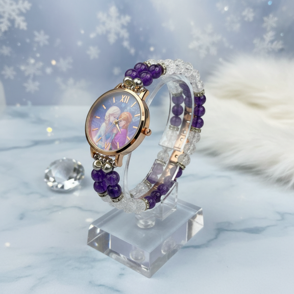 Montre double bracelet reine des neiges