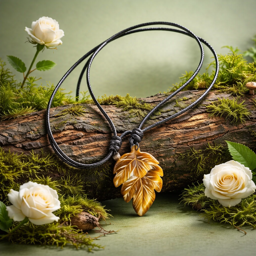 Colliers réglable avec pendentif feuilles