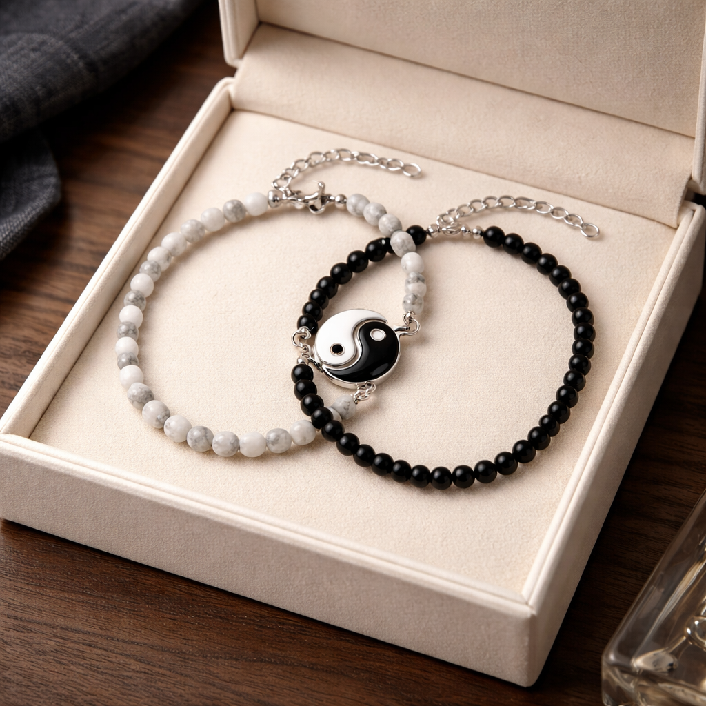 Bracelet puzzle ying yang Ensemble pour Couple ou BFF