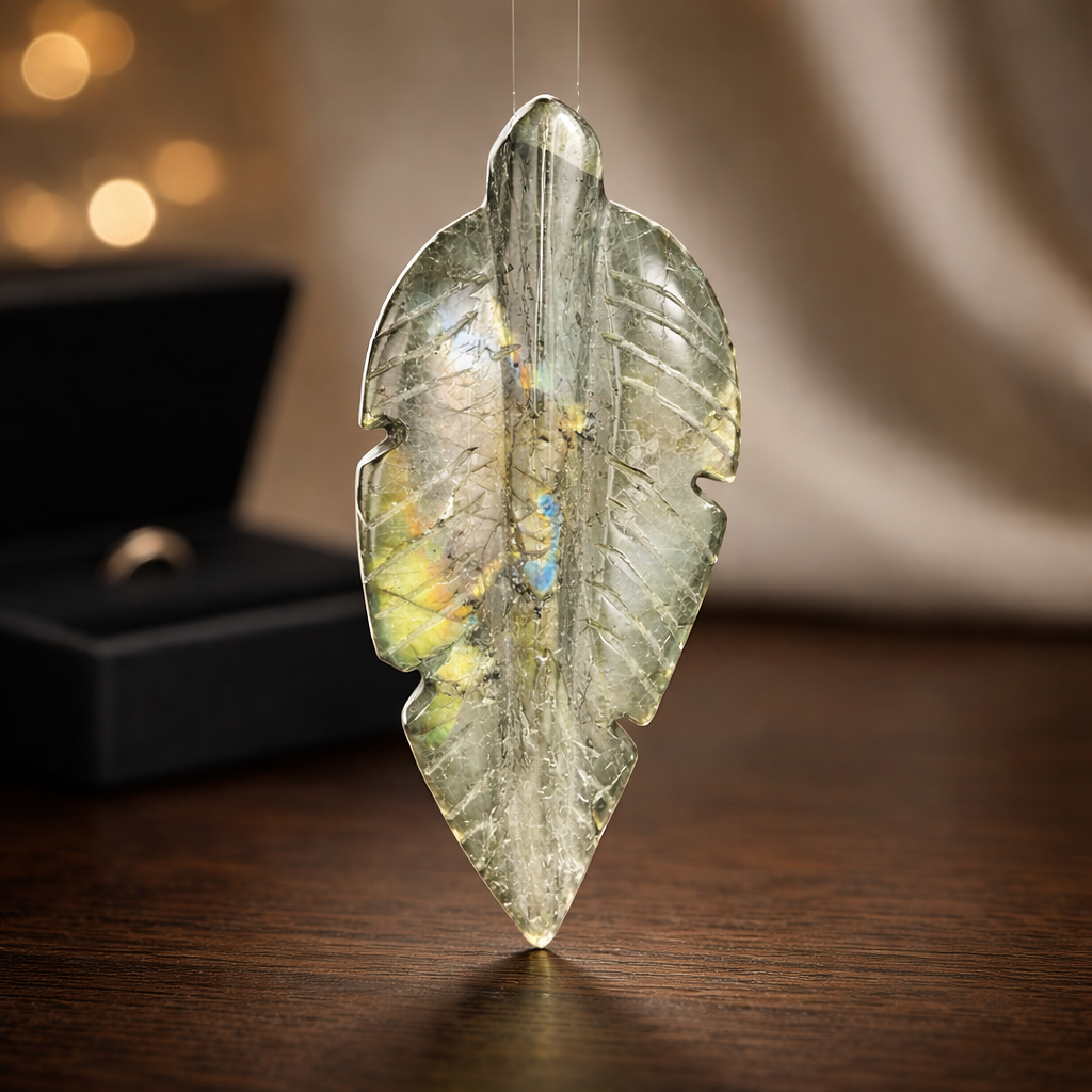 Plume en labradorite