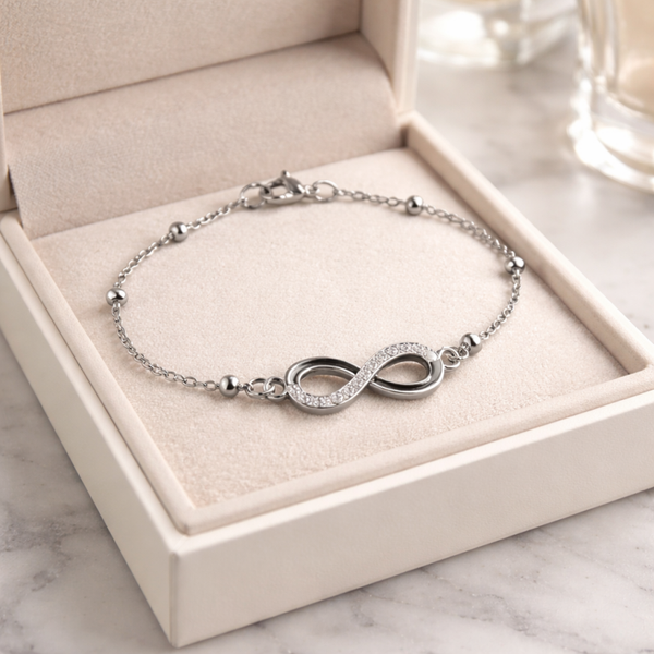 Bracelet chaînette acier inoxydable signe infini ♾️