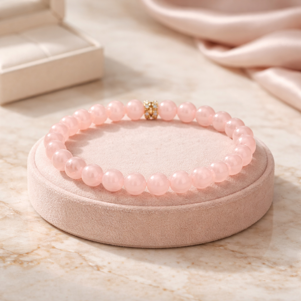Bracelet quartz rose (pierres 6mm)