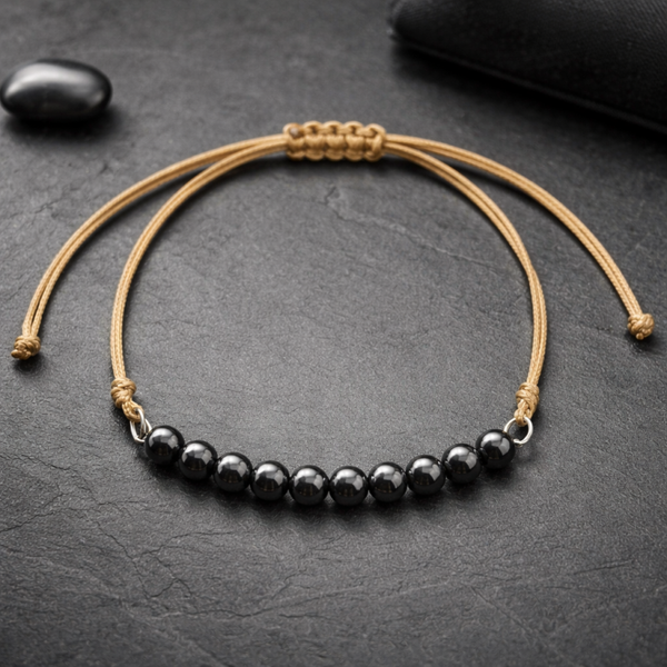 Bracelet cordon réglable hematite
