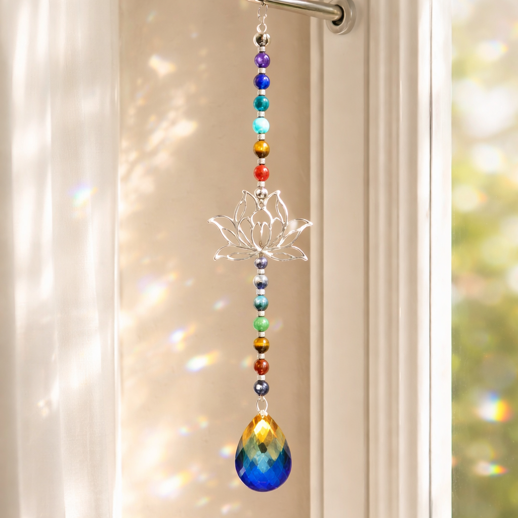 Attrape soleil 7 chakras modèle argenté