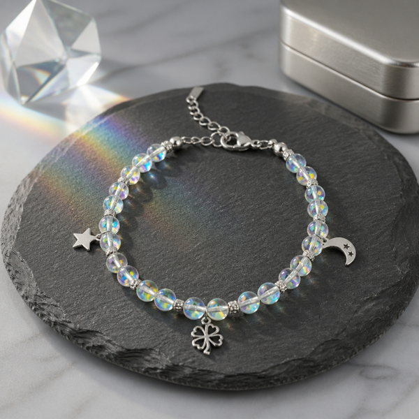 Bracelet réglable aquarelle aura 6mm