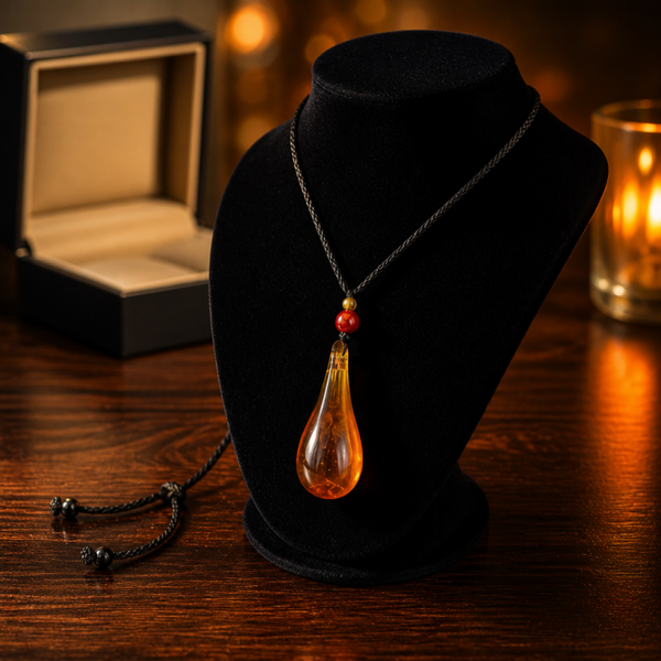 Pendentif goutte Ambre