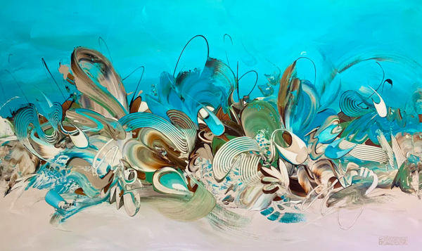 Dive In - Original painting from the DYNAMIC ABSTRACT SERIES -120x200x4cm-47,2x78,7x1,6" | Acrylics on canvas