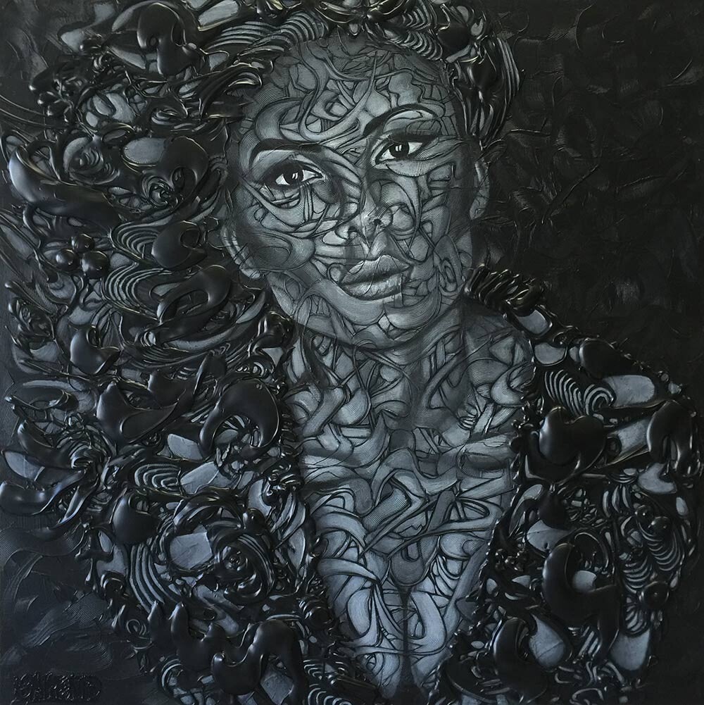Telling-sweet-little-lies | 100x100x4-cm | SOLD