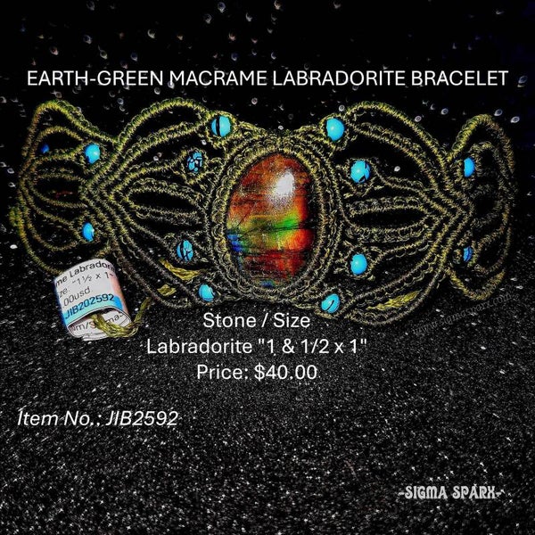 Earth-Green Labradorite Bracelet